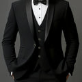 Men's 3pcs Suit Set, Jacket + Vest + Pants, Fashionable High-Quality, Suitable for Weddings, Parties and Formal Occasions