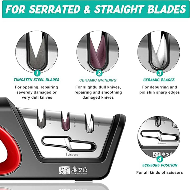 Four in One Kitchen Sharpener Restores Serrated Blade - View 3 | SAMAG