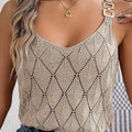 VigoCasey 2026 Summer Lady Bodycon Strap Top Women Sexy Hollow Knit Vest Female Off Shoulder Sleeveless Casual Tops Clothes