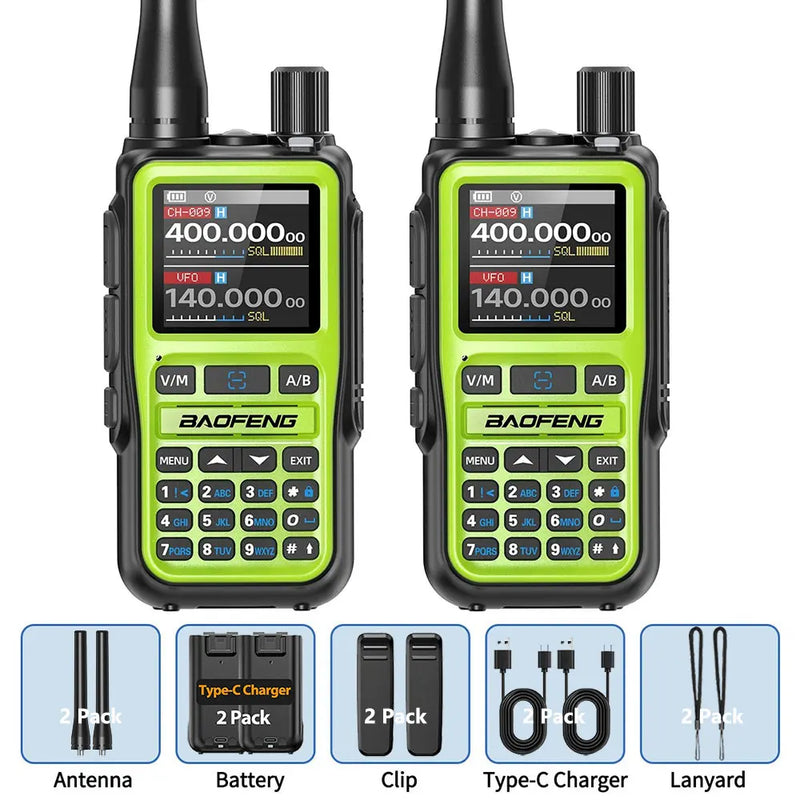 BAOFENG UV-5R Mini Walkie Talkie Bluetooth Programming Frequency Dual PTT Type-C Charging AM FM Long Range Two Way Radio