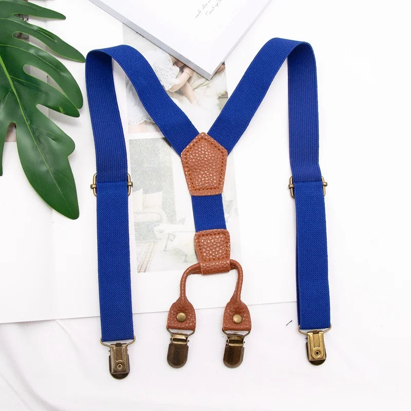 Elastic for Kids Suspenders Y - back 4 Clips Adjustable Trouser Braces Belt for Children Party Fashion - Visuel 11 | SAMAG