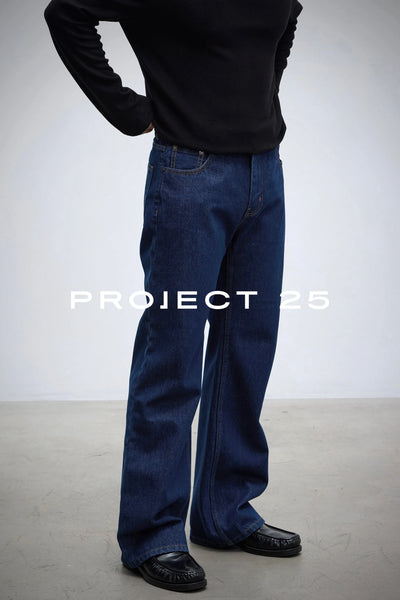 PROJECT 25 Men's Vintage Raw Denim Wide Leg Jeans | SAMAG