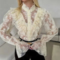 Tossy Lace Ruffled Printed Shirts Female See - Through - View 9 | SAMAG