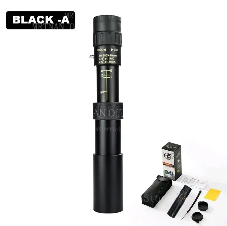 Professional HD Monocular Telescope 10-300x40 Zoom Long Range Portable for and Outdoor Camping Tourism