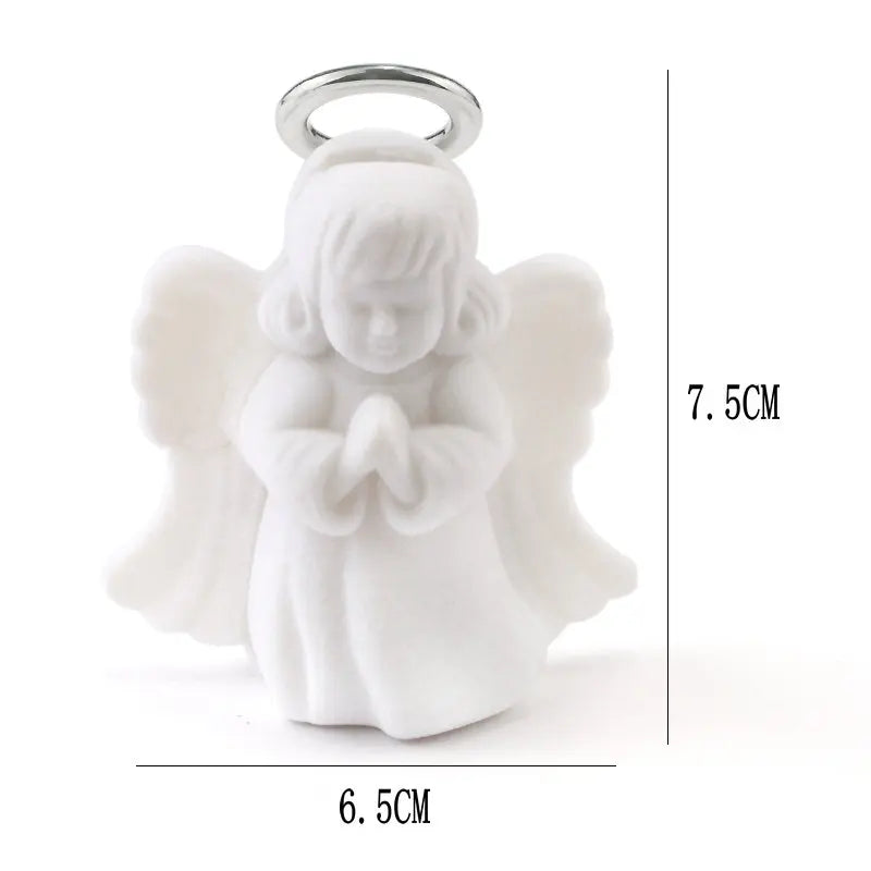 1Piece White Jewelry Box Lovely Angel Velvet Wedding Ring Box Necklace Display Box Gift Box Container Case for Jewelry Packaging
