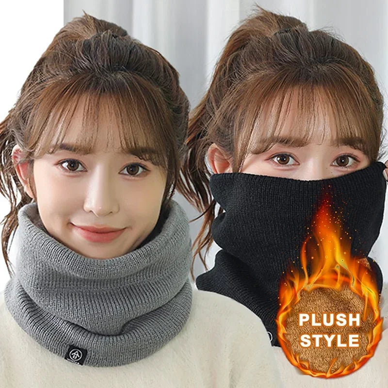 Unisex Thermal Knitted Neck Gaiter Winter Sport Scarf Windproof Face Cover For Skiing Running Cycling Cold Weather Outdoor