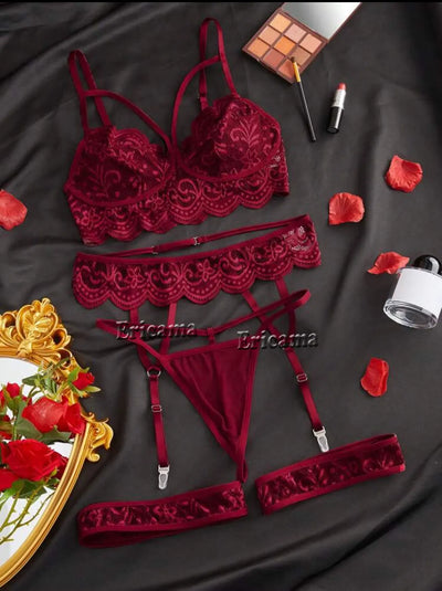 Erotic Sexy Lace Bra And Panty Set Underwear Transparent | SAMAG