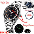 Custom Logo NH35 Movement Watch 10bars Mens 41mm Sapphire Ceramic Bezel Male Mechanical Clock Diver Sports Automatic Wristwatch