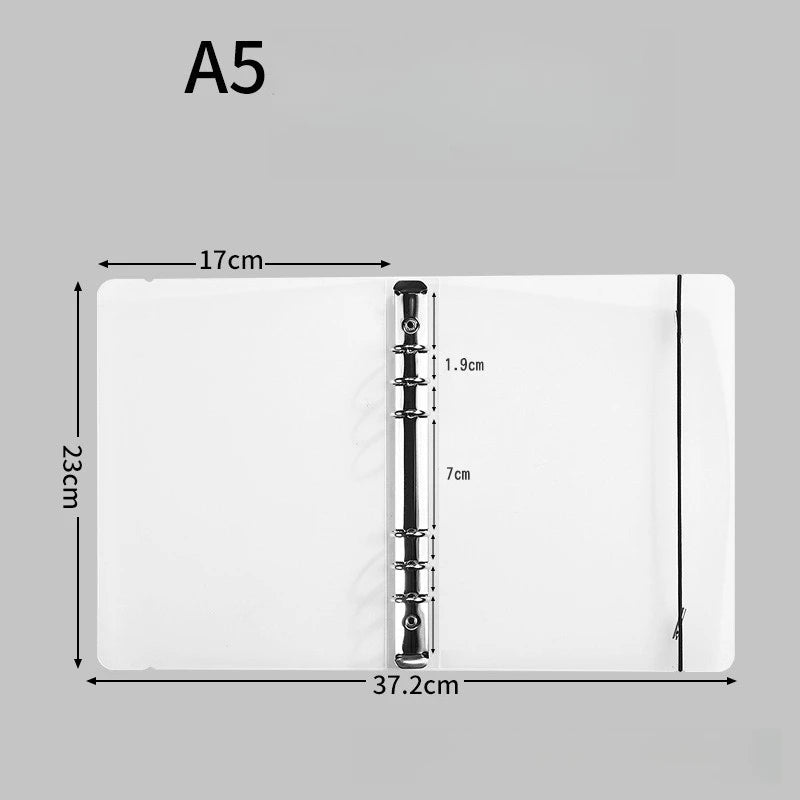 Transparent Binder, Matte Transparent Folder, Data Punching Folder, Ring Binder with Straps, for Office Document Storage