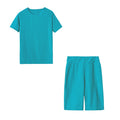 2024 New Summer Round-neck Solid Color Short-sleeved Two-piece Yoga Shorts Women's Sports Suit