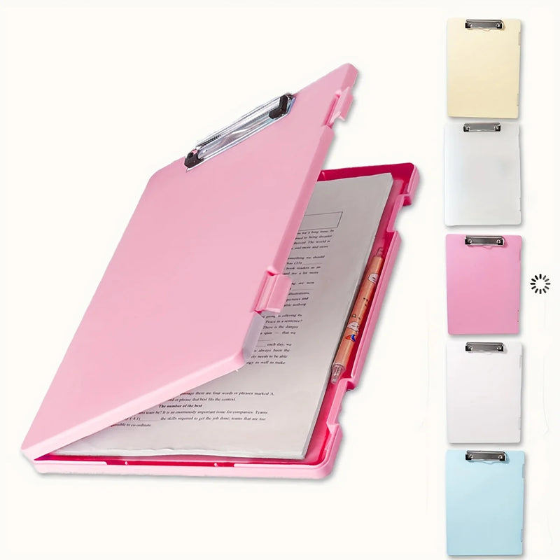 Portable A4 Nursing Clip File Plastic File Box Clipboard with Storage File Box Organizer Folder