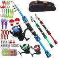 2m Kids Portable Telescopic Fishing Rod Reel Combo Kit With Simulated Soft Lures Storage Bag For Beginner Freshwater Saltwater