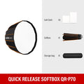 Godox Quickly Release Parabolic Deep Softbox QR-P70 70CM QR-P90 90CM QR-P120 120CM with Honeycomb Grid for Bowens Mount Studio F