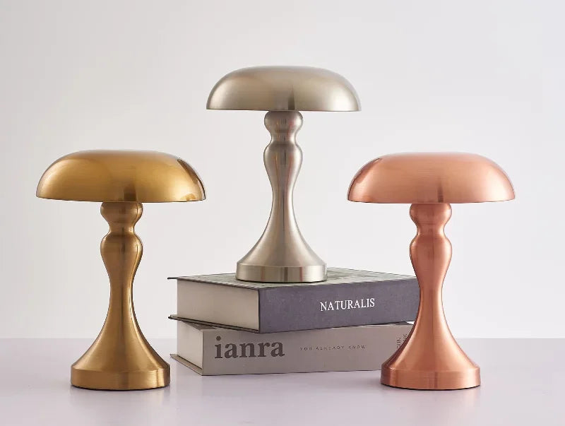 LED Table Lamps Touch Dimming USB Rechargeable for Bar Hotel Restaurant Bedside Decor Bedroom Nightlights Mushroom Lampara Gift