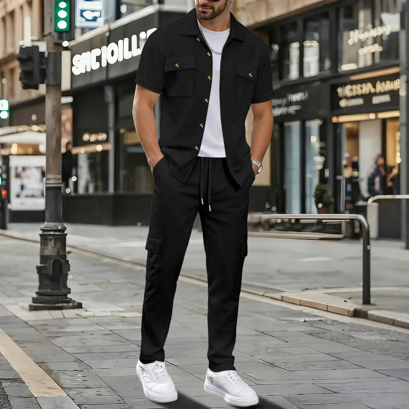 Men's Matching Sets: Waffle Knit Outfit & Light Coats | SAMAG