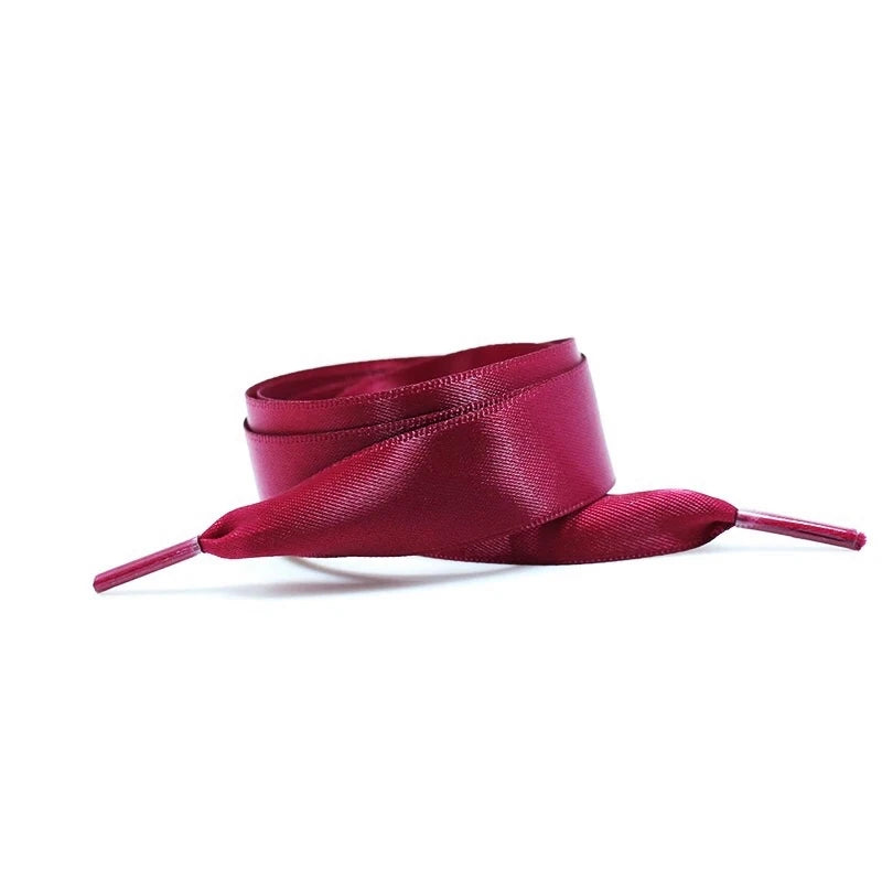 1 Pair Satin Silk Ribbon Shoelaces for Sneaker Shoe Laces Canvas Shoe Laces 2cm Width 80cm/100cm/120cm Length Shoelace