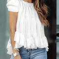 Plus size women's spring & summer simple fairy style puff - View 4 | SAMAG