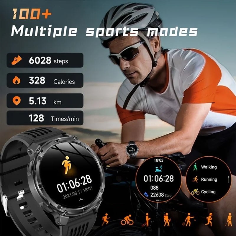 2026 New 1100mah AMOLED Smart Watch Men 170+Sport Fitness LED Flashlight IP69 Waterproof Bluetooth call GPS track Smartwatch iOS