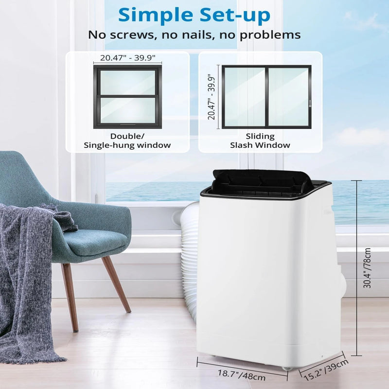 14000 BTU Portable Air Conditioners, Cools Up to 750 Sq.Ft,Cooling/Dry/Fan Mode,Quiet Portable AC Unit With Remote Control,AC Unit For Large Living Room,Office