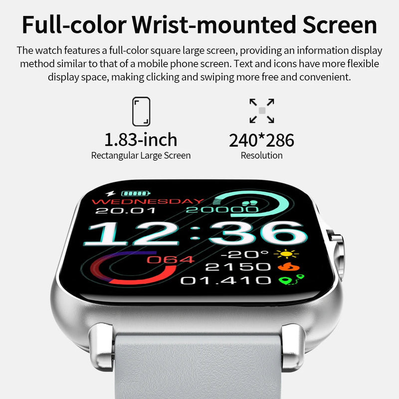2026 New Smartwatch Bluetooth Call Fitness Tracker Heart Rate Sleep Record Outdoor Sport Watch for  Android/IOS Men Women Gift