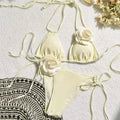 Sexy Flower Bandeau Swimwear Thong Bikini Women Lace-up | SAMAG