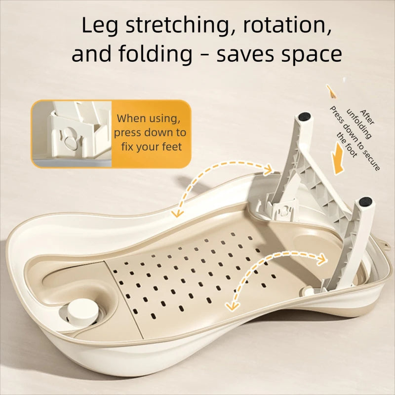 Portable Collapsible Baby Bath Tub | Smart Temperature Display | Soft Skin-Friendly Mesh for Infant Safety & Comfort