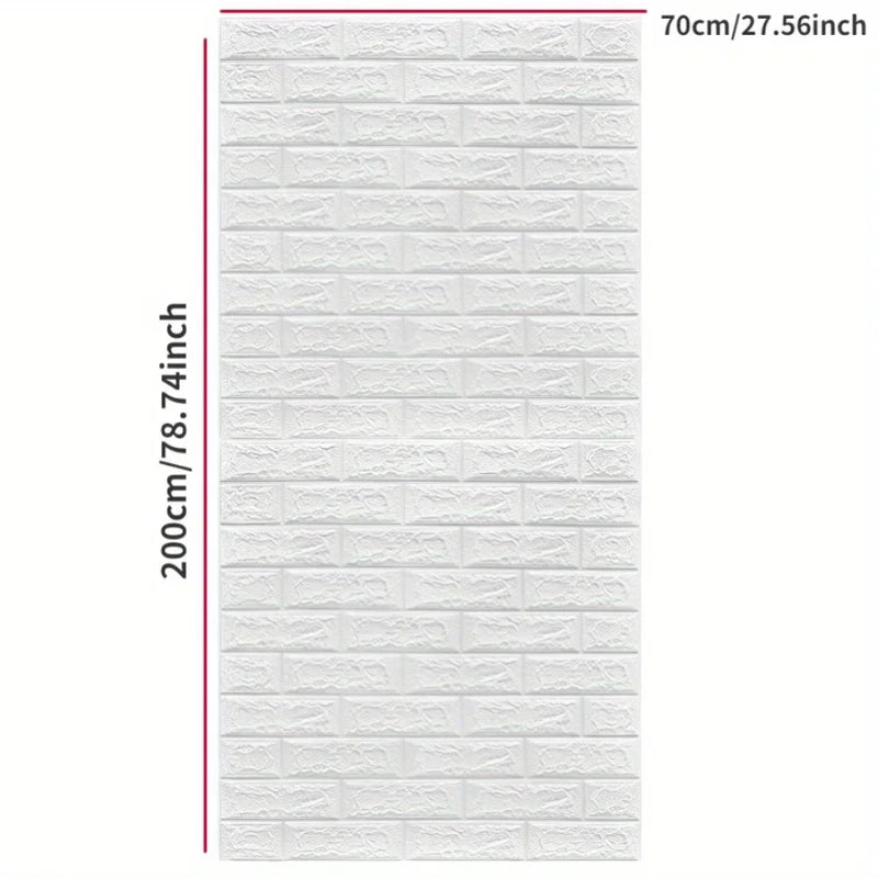 Self-adhesive Wallpaper 3D Wall Stickers Brick Waterproof TV Backdrop Home Wall Decoration Waterproof Wall Decals 70*200cm
