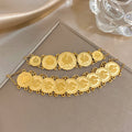 Vintage Gold Plated Stainless Steel Coins Wrist Bracelet for Women Men Classic Ethnic Cuff Bracelets Waterproof Jewelry