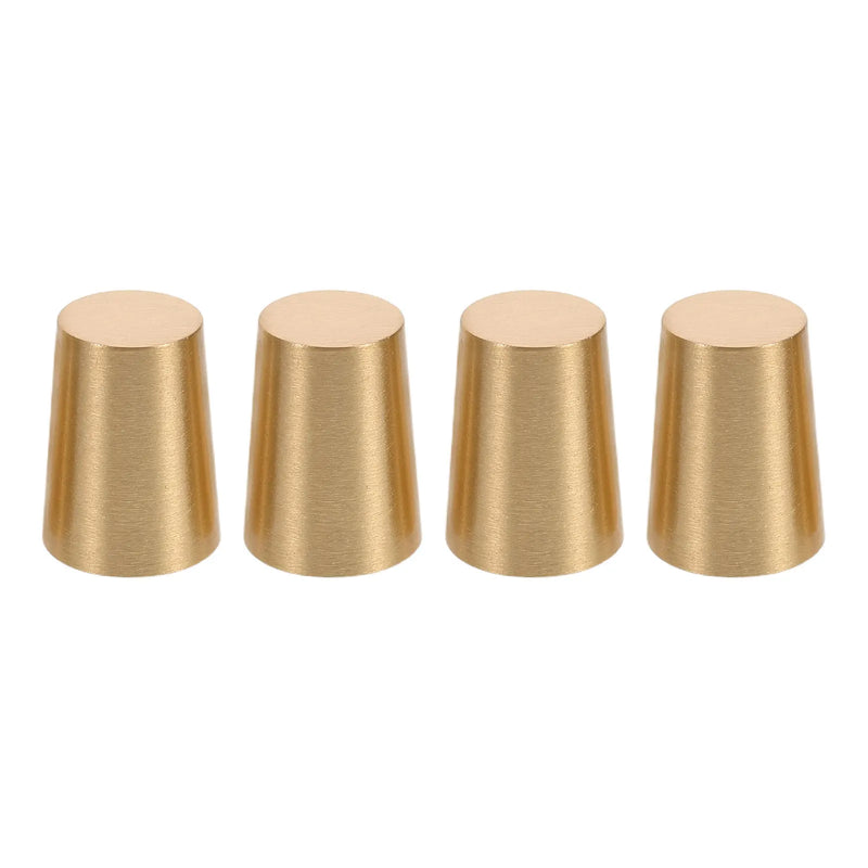 4 pc Wooden Base Brass Feet Crafts Anti Skid Tray Legs Pad Cutting Board Decorative Box Feet Jewelry Case Hardware Furniture