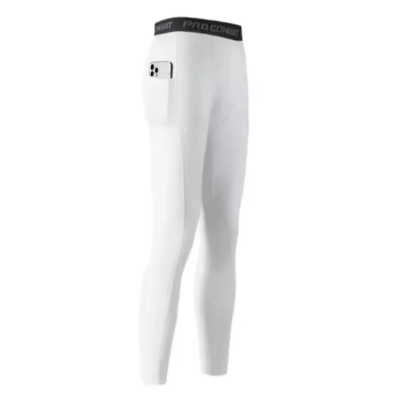 Men's Leggings Compression Pants Sports Leggings Basketball Quarter Shorts Quick Drying Running Training Stretch Fitness Pants