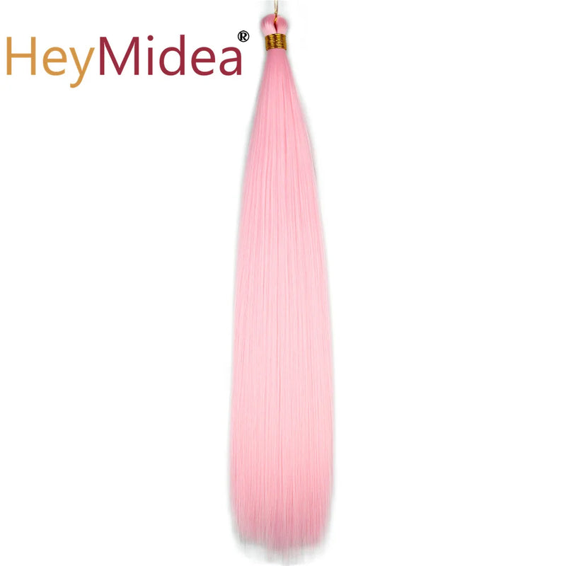 22-28Inch Straight Pony Hair Bundles Crochet Braids Hair Silky Colorful Synthetic Braiding Hair Ombre Synthetic Hair For Women