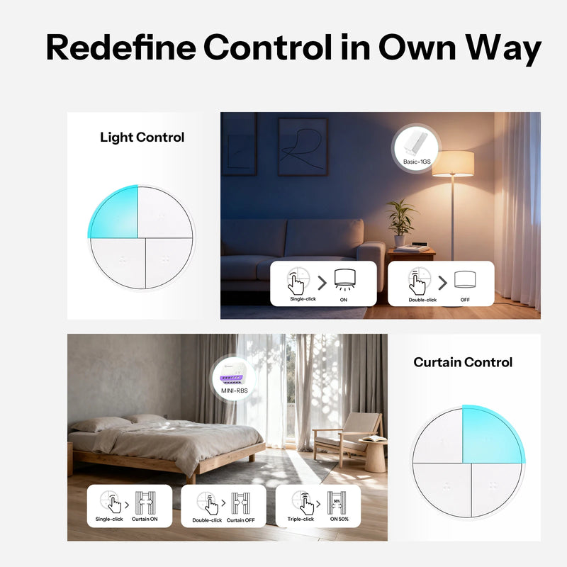 SONOFF Orb 4-In-1 Zigbee Smart Scene Button Split Magnetic Design Zigbee & eWeLink-Remote Dual Protocol Multiple Trigger Actions