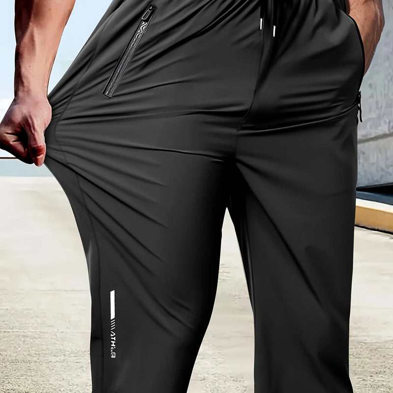 Men's Summer Ice Silk Cool Stretch Sports Cropped Pants Workwear Gym Shorts Street Mens Shorta Basketball Sports Running Short