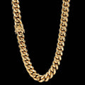 Luxury 24K 9999 Pure Gold real Men's Cuban chain width 8mm 10mm 12mm length 50cm 60cm - Visuel 2 | SAMAG