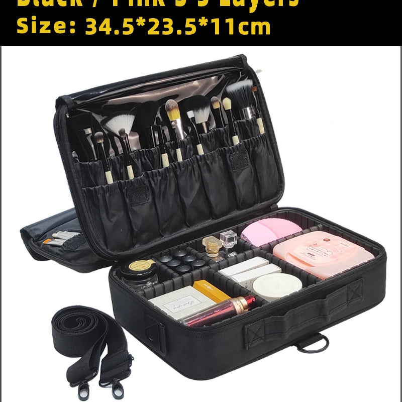 New Upgrade Large Capacity Cosmetic Bag Hot-selling Professinal Women Travel Makeup Case
