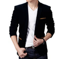 2025 New Autumn Coffee Elegant Slimming Corduroy Suit for Men, Burgundy Skin Friendly Fabric Casual Men's Jacket, Asian Sizes