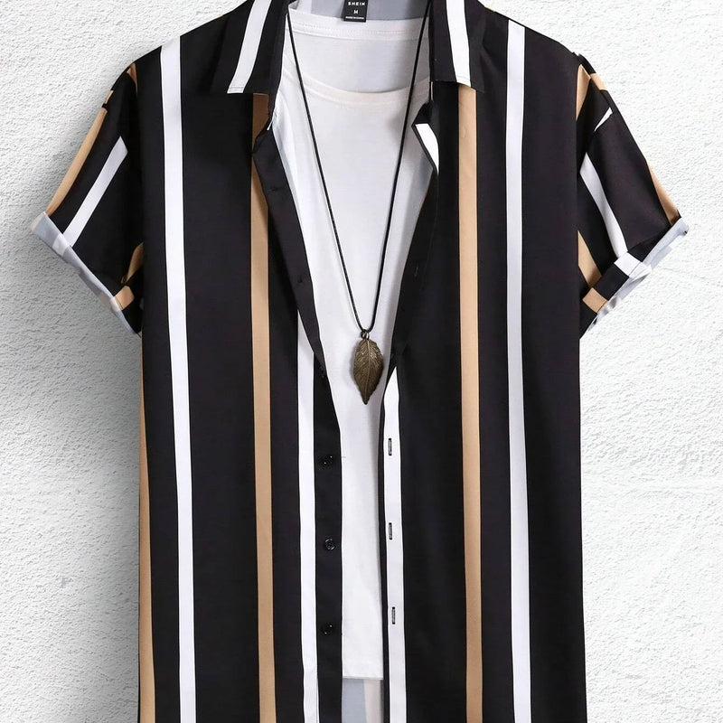Men Women Shirts Colorful Striped Pattern Print Design | SAMAG