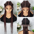 32 inches Large Four Braid Lace Wig for Black Women Braided Wig  Full Lace Box Braids Wig Women Synthetic Braided