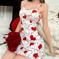 Summer Nightdress Women Sexy Heart Love Printed Slip | SAMAG