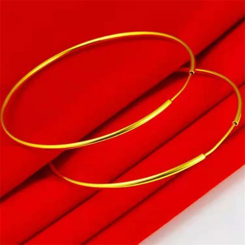 Senlissi - 18k Gold Plated Hoop Earrings For Women 925 Sterling Silver 2.0mm Fashion Rings Rose Cерьги - Visuel 2 | SAMAG
