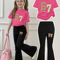 Girls' Casual Short-Sleeve Set: Regular Top + Black | SAMAG