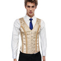 Mens Corset Vest Lace Up Bones Formal Waistcoat Beige Floral Waist Trainer Dress Vest For Wedding Party Tight Tops
