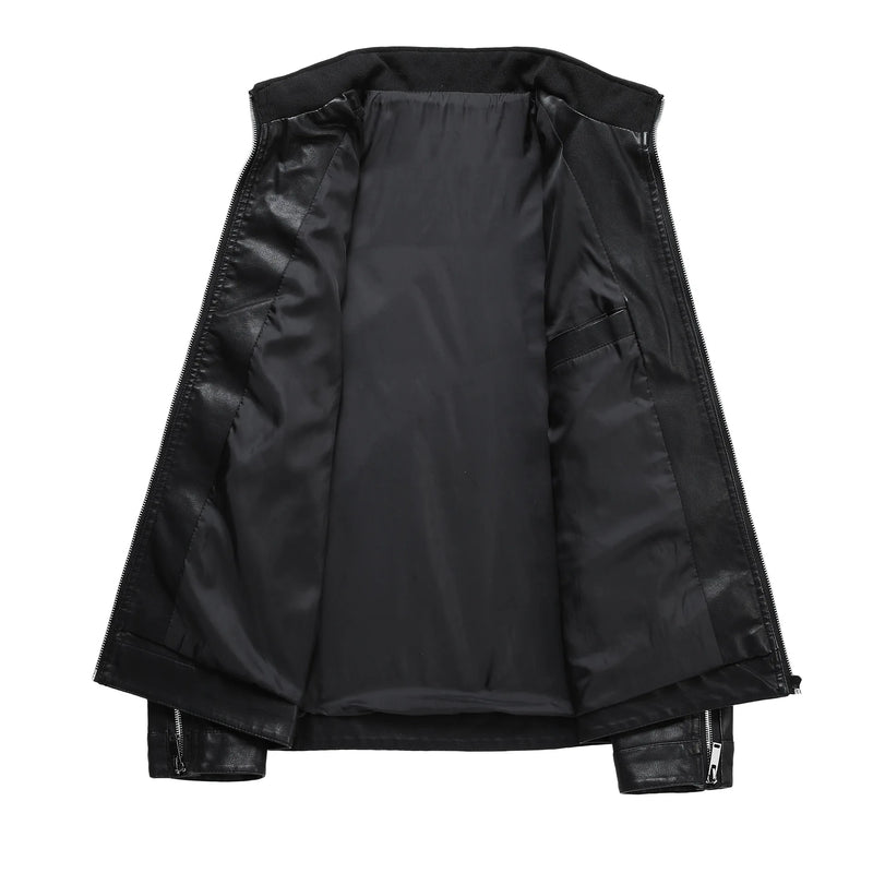 Men Coats Faux Leather Jackets Stand Collar Pu Coat Zipper Work Y2k Streetwear Jacket Zipper Outerwear Motorcycle 2026 Spring
