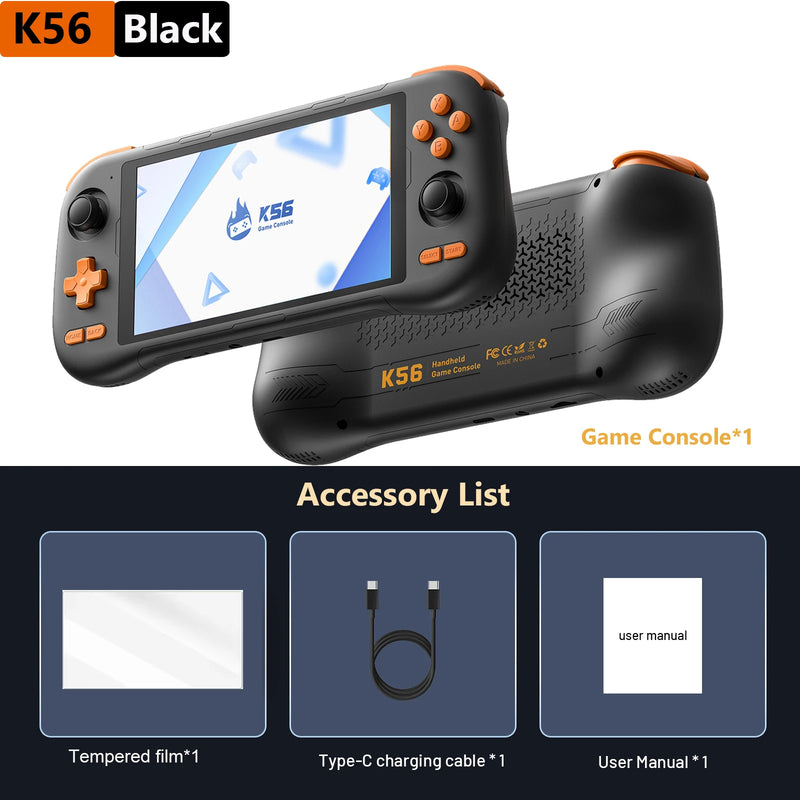 NEW Handheld Game Console K56 5.5'' Touch Screen 50 Emulators for PS1/PSP/DC/SS Android 14 5000mAh WIFI5 Retro Game Player