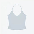 ANK Air Summer Top with Solid Color, Black and White Powder, Wide Shoulder Strap, I-Shaped Tank Top, Women's Sports, Daily Wear
