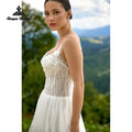 Elegant Appliqué Boho A Line Wedding Dresses Beaded 3D - View 5 | SAMAG