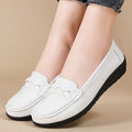 Fashion Genuine Leather Women Flats Black Nurse Shoes Moccasins Ballet Flats Oxford Women Shoe Casual Plus Size Shoes Female
