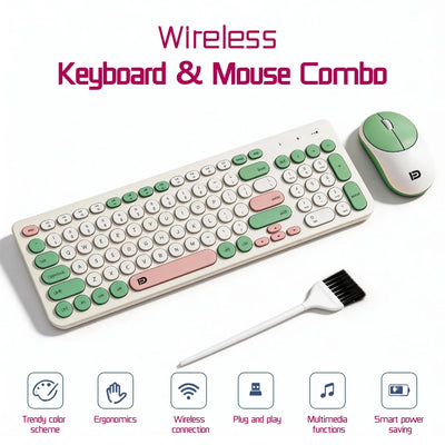 Wireless Keyboard and Mouse Combo With Cleaning Brush | SAMAG