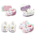 Cute Baby Girl Boy Indoor Warm Cotton Shoes Unicorn Home Slippers Spring Autumn Plush Soft Sole Non-slip Infant Prewalker Shoes