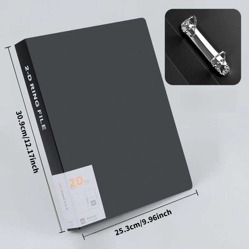 Heavy-Duty A4 Two-Ring filing binder - Holds 200 Sheets (100 Pages), Smooth-Running Rings，Durable Document Organizer
